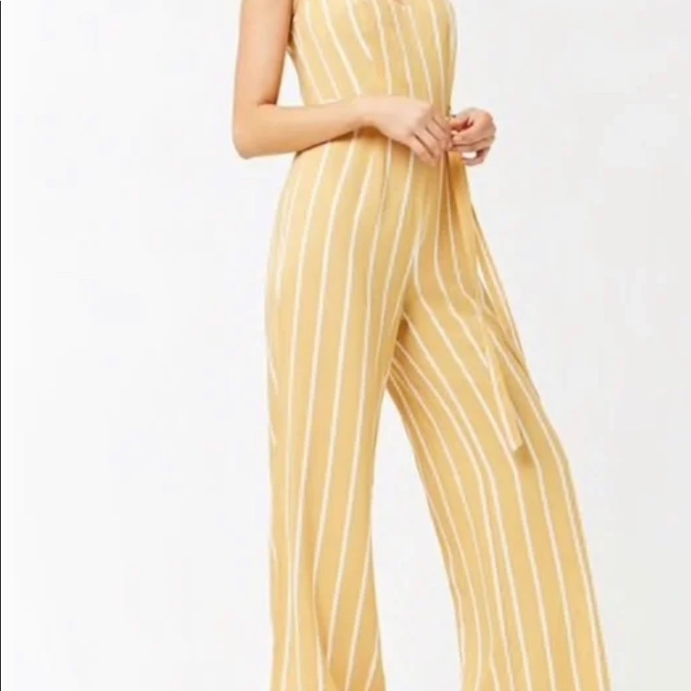 Yellow and White Striped Romper 🌟